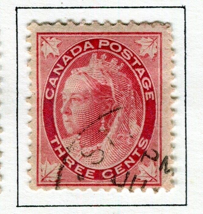 CANADA; 1897 early QV Maple Leaf issue fine used Shade of 3c. value