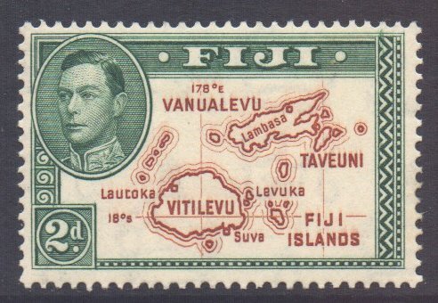 Fiji Scott 120 - SG253, 1938 George VI 2d Die I Perf 13.1/2 MH*