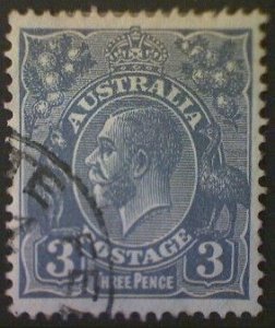 Australia, Scott #72a, used (o), 1928, King George V, 3d, ultramarine