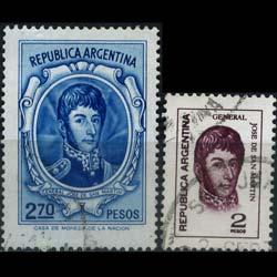 ARGENTINA 1974 - Scott# 1038-9 San Martin 2-2.7p Used