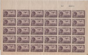 Mexico 1930 C24 full sheet well  preserved MNH violet plane and coat of arms