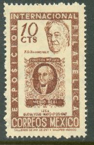 MEXICO 826 10c Cent Intl Philat Exhib FDR & Mex#1 MNH (888)