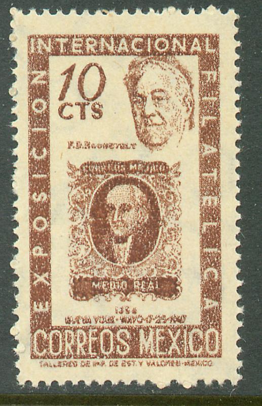 MEXICO 826 10c Cent Intl Philat Exhib FDR & Mexico #1 MINT, NH. F-VF.