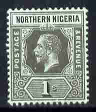 Northern Nigeria 1912 KG5 MCA 1s black on green mounted m...