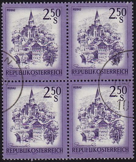 Austria - 1974 - Scott #962 - used block of 4