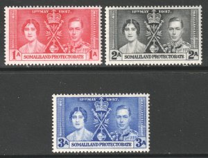 Somaliland Scott 81/83 - SG90/92, 1937 Coronation Set MH*