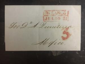 1848 Durango Mexico Letter Cover Stampless