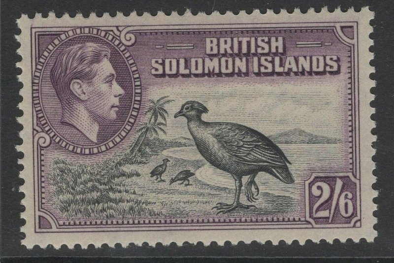 British Solomon es. SG70 1939 2/6 Negro Y Violeta estampillada sin montar o nunca montada 