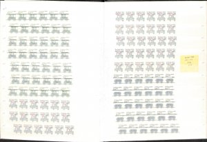 United States Stamp Collection 16 Pages in Stockbook, 1981-84 Mint Strips (BF)