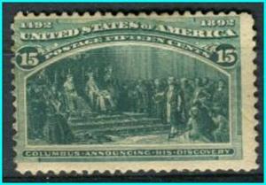 USA #238   Mint  Hinged    Colombian issue