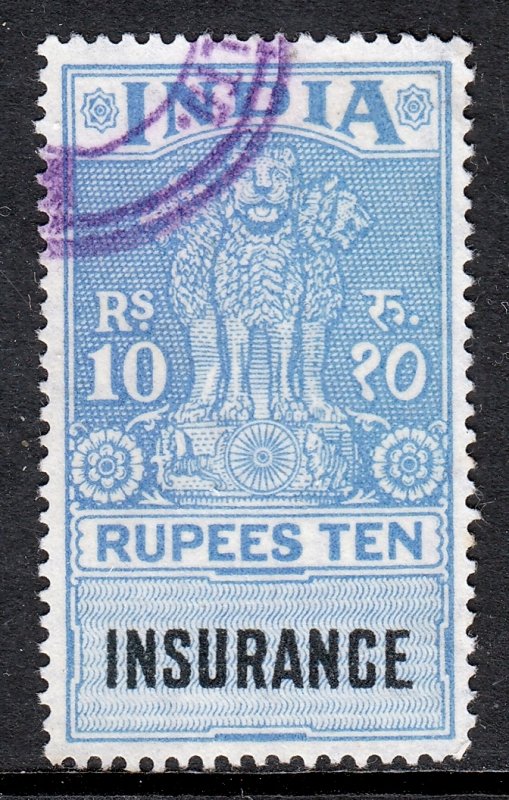 India - 10r Insurance Revenue - Barefoot 2012 #87 - CV £3.50
