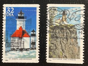 US #2969,2970 Used Light Houses 1995