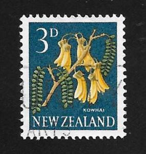 New Zealand SC# 337 - (3p) - Kowhai Flower, Used