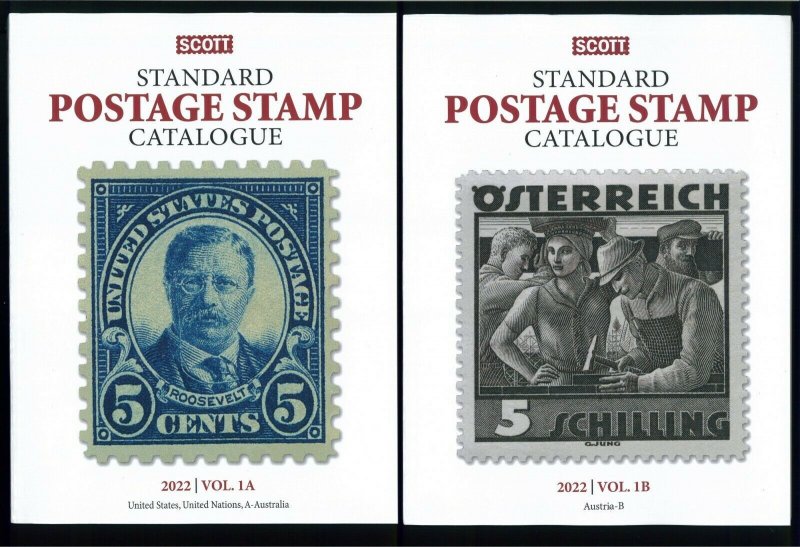 2022 Scott Standard Postage Stamp Catalogue Worldwide (US, A-B) Volume 1 A & B