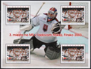 Slovakia 2003 Ice Hockey World Cup Finland Bronze Winners Mi.456 sheet MNH