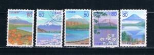 Japan Prefecture Used Set Z327-31 Five Fuji Lakes (JZ045)