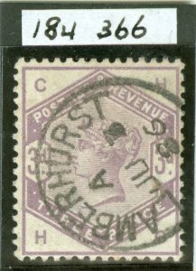 SG 191 3d lilac. Superb colour and VFU. A crisp Lamberhurst steel CDS.A lovely