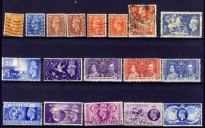 18x Great Britain George VI used stamps incl. British Solomon Islands