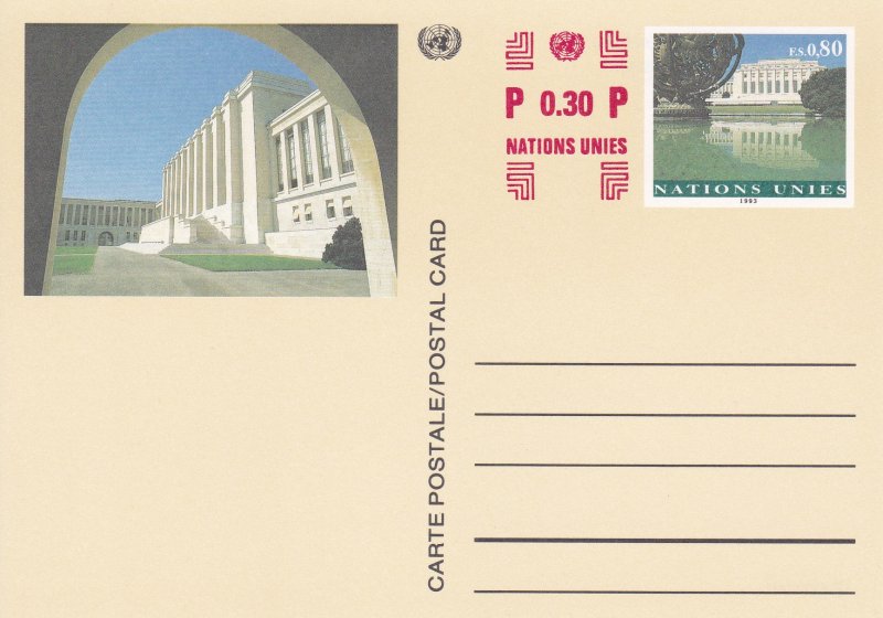 United Nations - Geneva # UX12, Revalued Postal Card, Mint