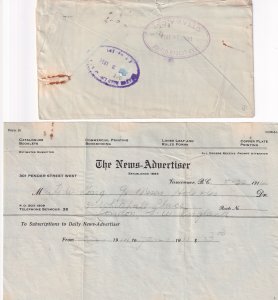 1914 SS Empress of Ireland Salvaged Mail by Divers.  Vancouver, BC to London