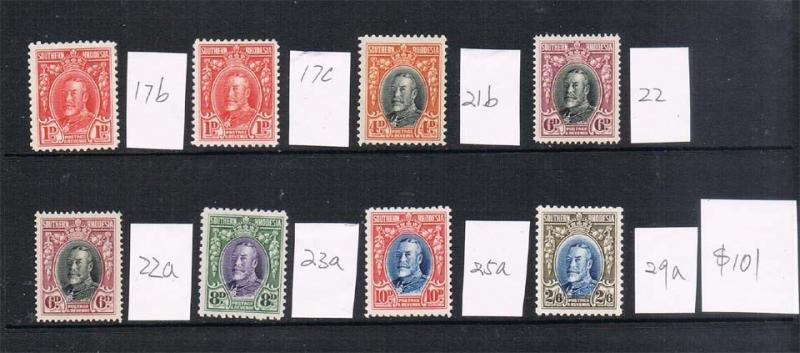 Southern Rhodesia 1933-36 selected MH