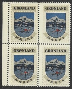 Denmark 1940 GRØNLAND Kayak Cinderella BLOCK Jensen Label related to Greenland-