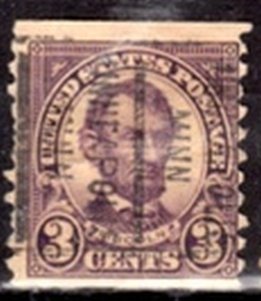 US Stamp #600x164 - Abraham Lincoln - Regular Issue 1923-29 Coil Precancel