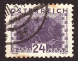 Austria 1932 Sc#345, SG#683 24g Purple Salzburg Castle USED.