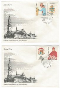 Poland 1992 FDC Stamps Scott 3104a Pope John Paul II Stefan Cardinal Wyszynski