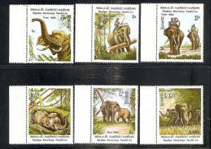 Laos 355-60 MNH 1982 Elephants Issued without Gum