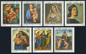 Viet Nam 1289A-1289G,1289H,MNH.Mi 1327-1333,Bl.17. Raphael,500th birth Ann.1983.