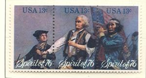 US#1629-31 13c Spirit of 76-strip of 3 (MNH) CV $1.35