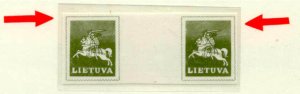 Lithuania Mi.472F/ MNH gutter pair/error