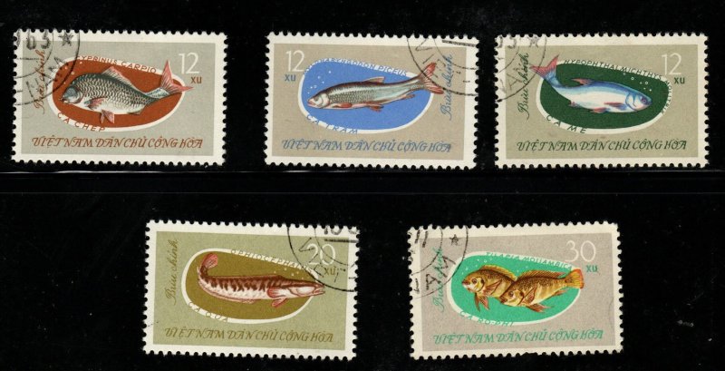 North Viet Nam Scott 263-267 Fish set USED