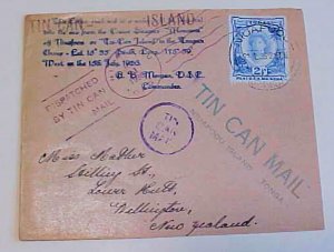TONGA  TIN CAN 1936 TO NEW ZEALAND WITH CAPTAINS STATEMENT