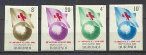 Burundi Mi.59-62B MNH imperf.Red Cross