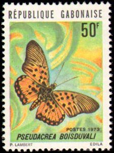 Gabon #305-310, Complete Set(6), 1973, Butterflies, Hinged