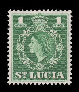 BRITISH ST. LUCIA STAMP. YEAR 1953. SCOTT # 157. UNUSED