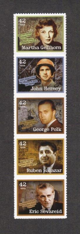 TheStampNut > Scott# 4248-52 AMERICAN JOURNALISTS VERTICAL STRIP (5) MNH