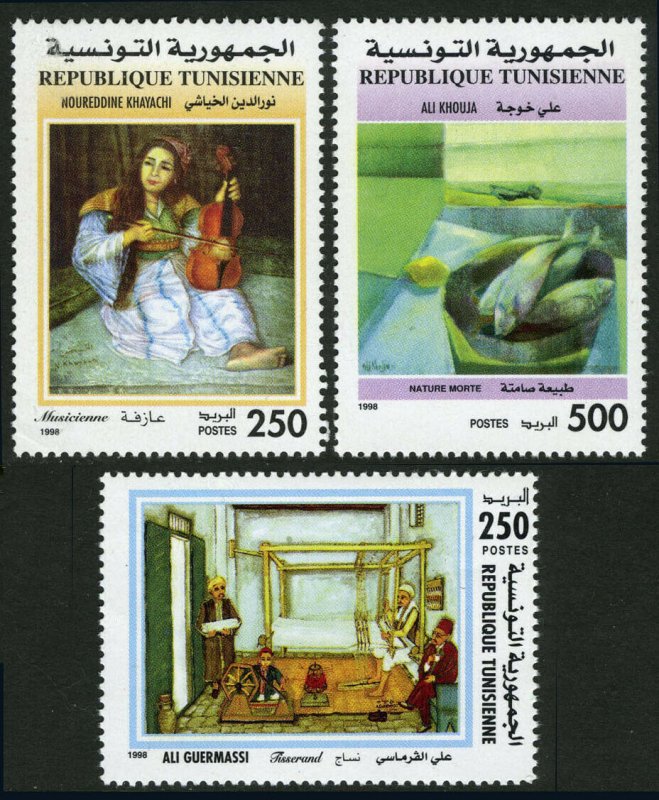 Tunisia 1165-1167, MNH. Paintings, 1998