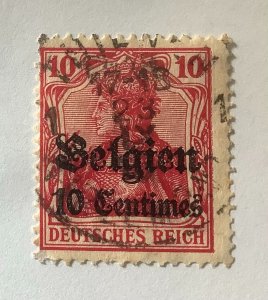 Belgium under German occupation 1914-15 Scott N3 used - 10c on 10pf, Germania