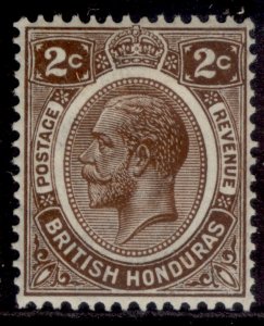 BRITISH HONDURAS GV SG127, 2c brown, M MINT.