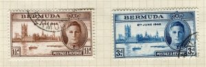 BERMUDA; 1946 early GVI Victory issue used hinged SET