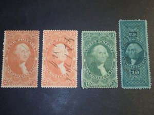 Lot of US Revenue Scott #R81C #R82c #R86C #R94 | Used | VF Very Fine