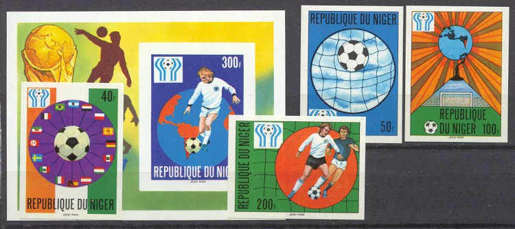 Niger 438-42 MNH VF imperf.Football-78