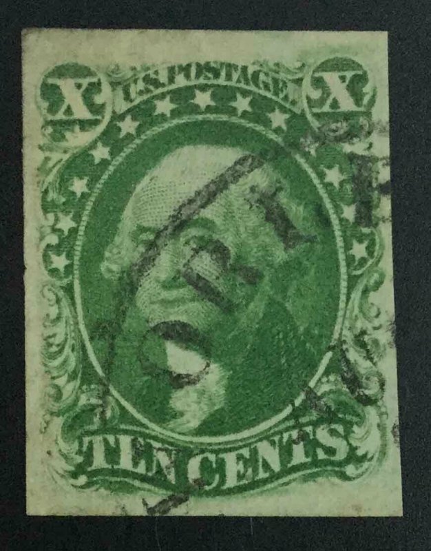 MOMEN: US STAMPS #15 IMPERF USED SOUND VF+ LOT #73788