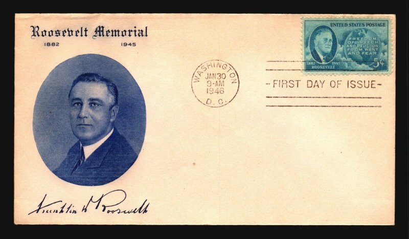 US SC# 933 FDC / FDR & Signature Cachet - Z18484