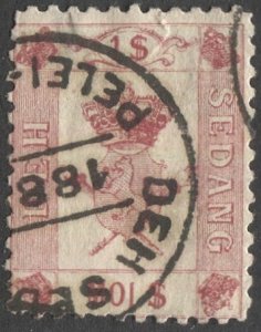 Kingdom of Sedang (Vietnam) Cinderella $1 used, cancelled