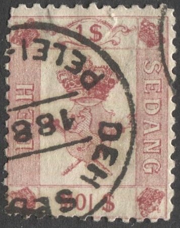 Kingdom of Sedang (Vietnam) Cinderella $1 used, cancelled