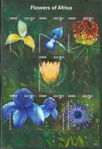 GHANA 2014 FLOWERS  OF AFRICA  SHEET I   MINT NH